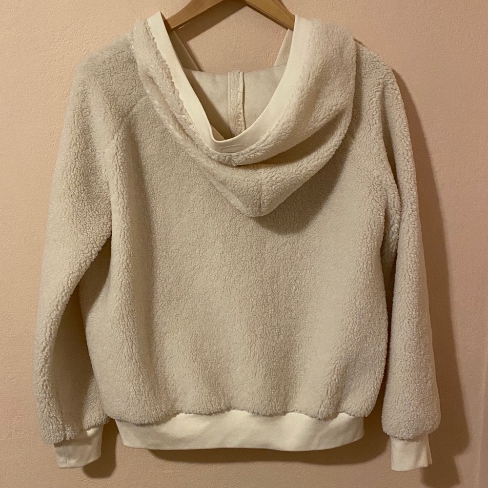 NILI LOTAN Marcello fleece hoodie pullover jacket natural xsmall - Picture 8 of 13
